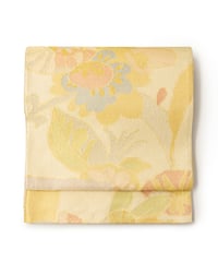 【新品】 【袋帯】 【お仕立済み】六通柄 黄系 西陣織 山田織物謹製 花紋様 フォーマル 送料無料！【商品番号】90100039