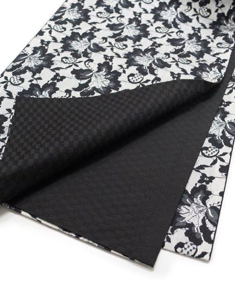 【新品】 【袋帯】 【お仕立済み】全通柄 黒 レース カジュアル 送料無料！【商品番号】90100035