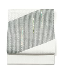 【モデル着用特価】 【袋帯】 【お仕立済み】染め帯 お太鼓柄 螺鈿 スワトウ刺繍 白 セミフォーマル～フォーマル 送料無料！【商品番号】90100111