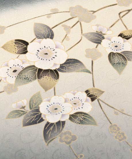 【新品】 【九寸名古屋帯】 【お仕立済み】染め帯 お太鼓柄 名古屋仕立て 梅 桜 錆鉄御納戸色 ぼかし おび工房謹製 カジュアル 送料無料！【商品番号】90100104