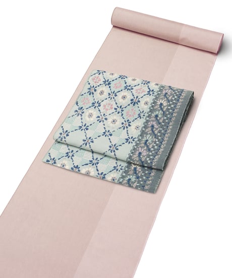 【新品】 【八寸名古屋帯】 【お仕立済み】六通柄 松葉仕立て 白藍 菱 証紙付 西陣織 帯屋捨松謹製 カジュアル 送料無料！【商品番号】90100092