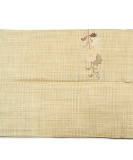 【新品】 【九寸名古屋帯】 【お仕立済み】お太鼓柄 名古屋仕立て 桜 砂色 すくい織 おび工房謹製 カジュアル 送料無料！【商品番号】90100106