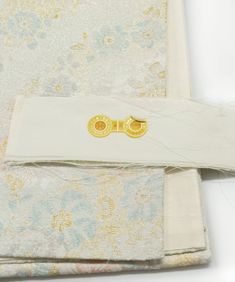 【新品】袋帯 西陣織 橋本テル織物謹製 証紙あり 辻が花百選 真珠色[90100057]