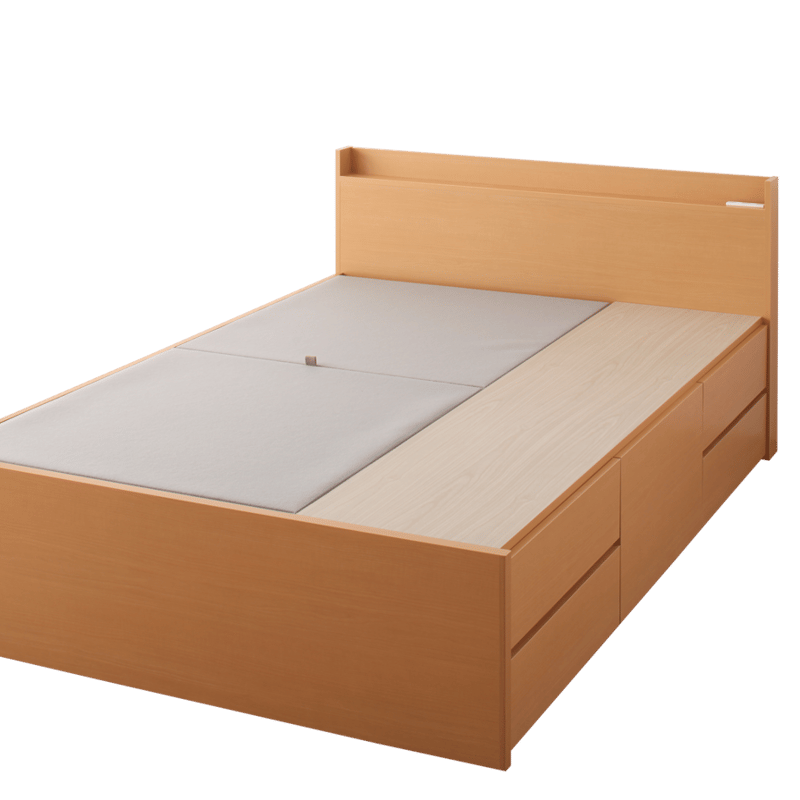 棚コンセント付きチェストベッド・ステディ 棚・コンセント付きチェストベッド Steady ステディ: シングル: ベッド