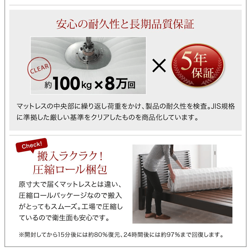 棚・コンセント付きフロアベッド Verhill ヴェーヒル: セミダブル