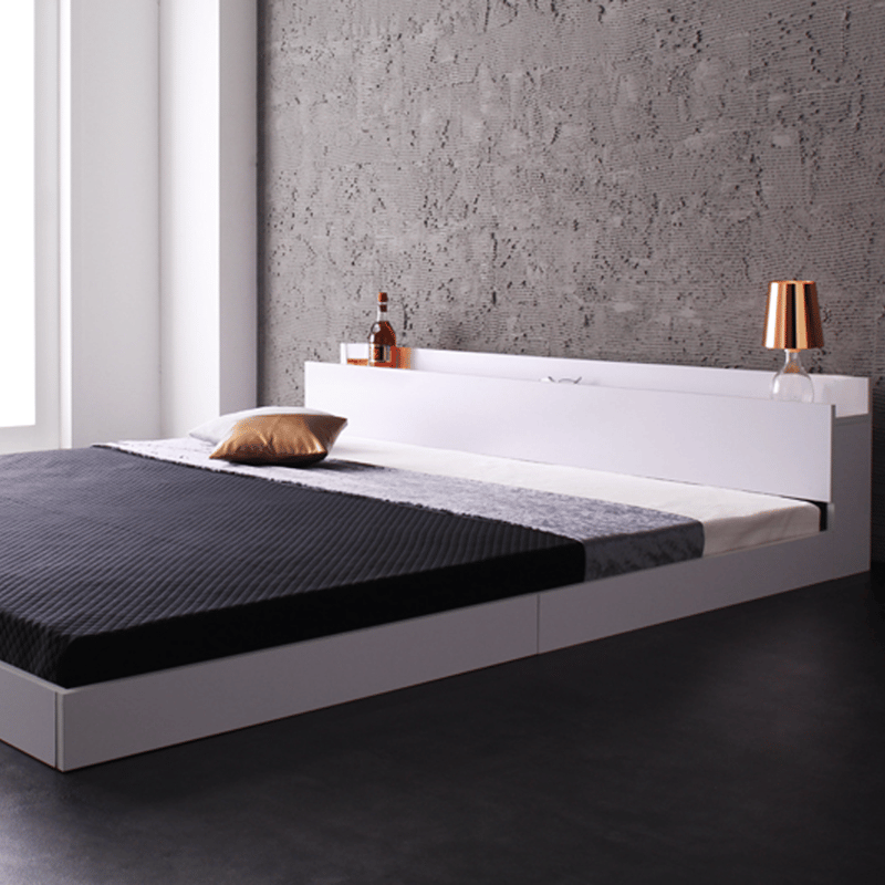 新品未使用 棚 コンセント付き フロアベッド ヴェーヒル セミダブル 棚・コンセント付きフロアベッド Verhill ヴェーヒル: セミダブル