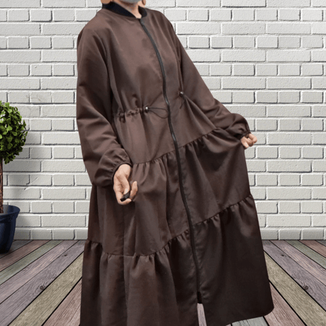 【９/10予約販売開始！】ティアード切り替えジップアップコート
