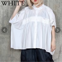 [モード]ドルマンシャーリングライン肩スピンドルゆったりシャツ