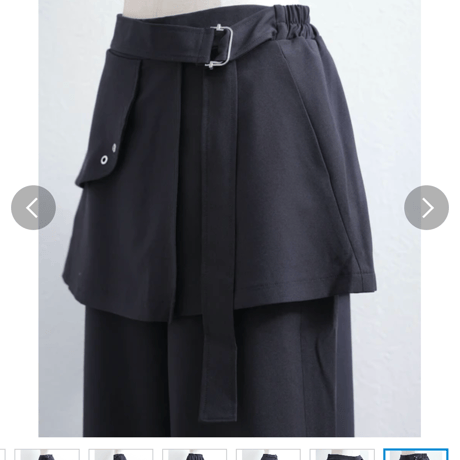 スカート付きパンツ　レイヤードデザイン