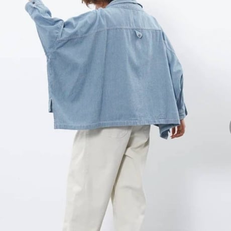 [ 再入荷][ 再々入荷]大人気 ヒッコリーストライプ　ボックスシルエットシャツ