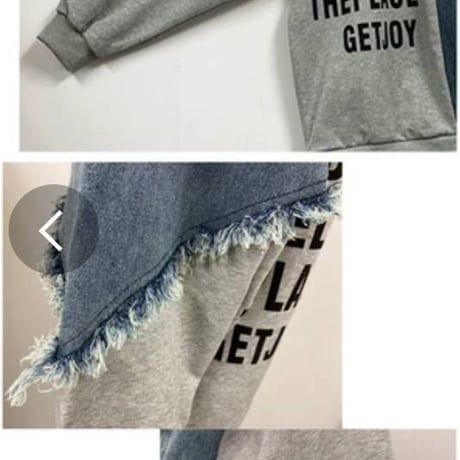 [再入荷](再入荷)デニムXミニ裏毛切替スウェットパーカー