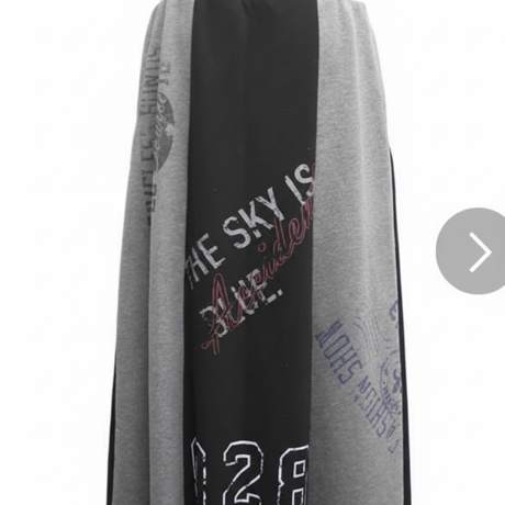 再入荷　新作　スウェット(裏毛)配色切替ロングフレアスカート