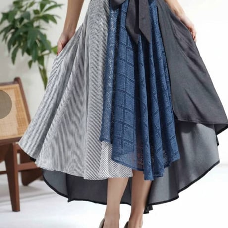 レース&デニム■アシンメトリースカート