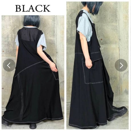 好評に付き再入荷‼️[再々入荷]裾シャーリングステッチJPSK　ジャンパースカート.9850円の30%オフ