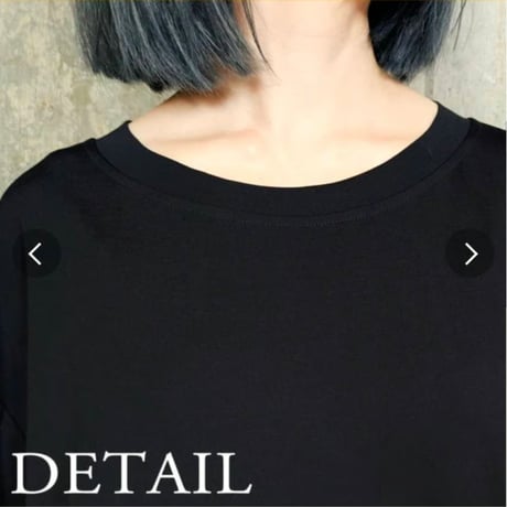 ゆったり裾異素材切替ヘムデザインプルオーバー　ロングTシャツ　チュニック