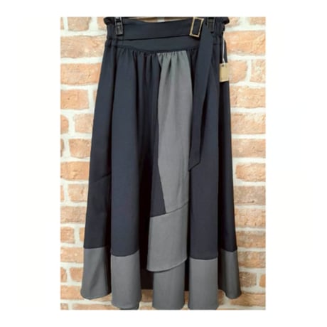 [再入荷]配色ラップスカート