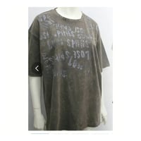 英字プリント　ピグメント加工ビッグTシャツ　むら染めヴィンテージ