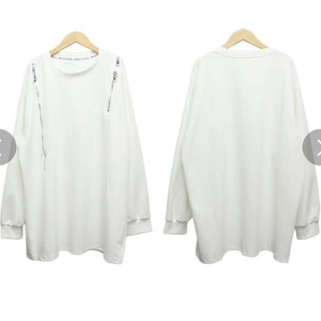 [再入荷]オープンジップリラックスビッグティーシャツ