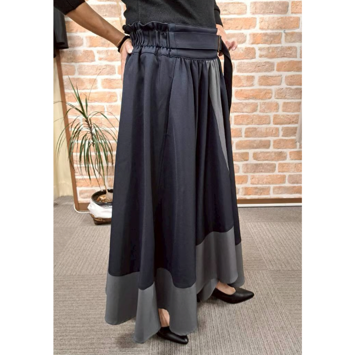 再入荷]配色ラップスカート | StudioV2