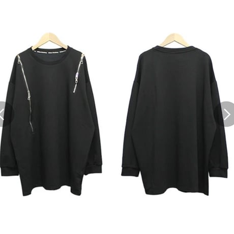 [再入荷]オープンジップリラックスビッグティーシャツ