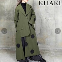 DOT裾アシメゆったりシルエットコート　ロングコート　テーラーコート
