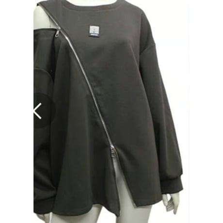 [ 再入荷] オープンジップリラックスビッグティーシャツ