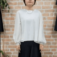 シフォンボリューム袖トップス