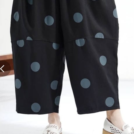 [再入荷]大判ドット柄変形ワイドシルエットパンツ