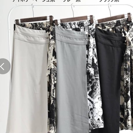 ロングプリント切替ラップスカート