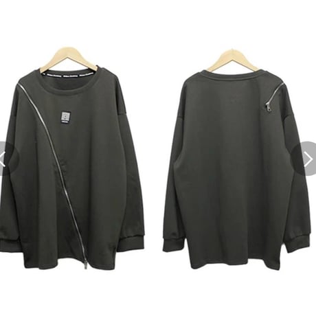 [ 再入荷] オープンジップリラックスビッグティーシャツ