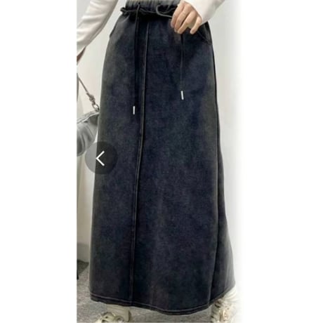 ピグメントスウェットロングスカート　バックスリットヴィンテージ加工