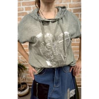 イタリア🇮🇹フード袖口レースガーメントウォシュフーディー16.280円期間限定30%オフ