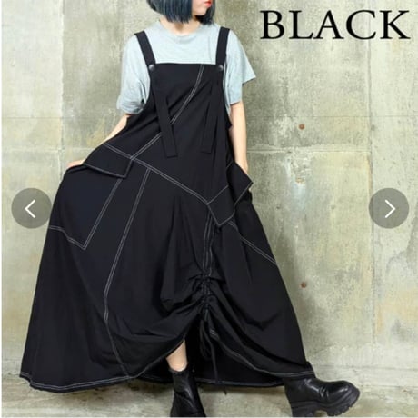 好評に付き再入荷‼️[再々入荷]裾シャーリングステッチJPSK　ジャンパースカート.9850円の30%オフ