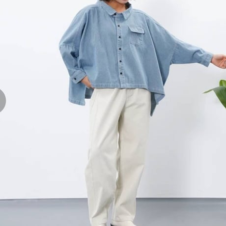 [ 再入荷][ 再々入荷]大人気 ヒッコリーストライプ　ボックスシルエットシャツ