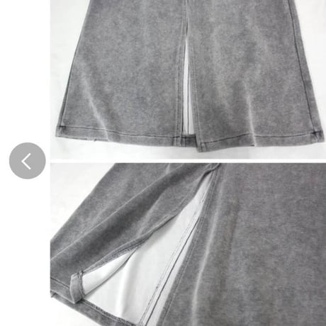 ピグメントスウェットロングスカート　バックスリットヴィンテージ加工