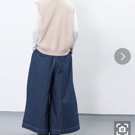 ストライプデニムワイドパンツ