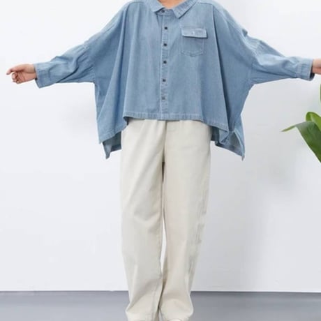 [ 再入荷][ 再々入荷]大人気 ヒッコリーストライプ　ボックスシルエットシャツ
