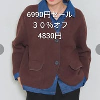 [新作入荷]デニム×ニットレイヤードカーディガン