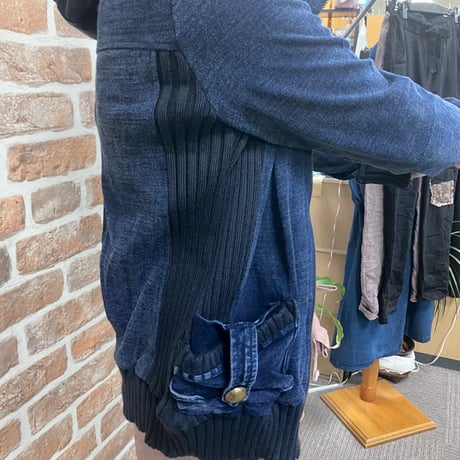再入荷　襟ワイヤー入りソフトデニムジャケット