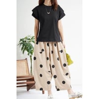 [再入荷]大判ドット柄変形ワイドシルエットパンツ