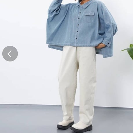 [ 再入荷][ 再々入荷]大人気 ヒッコリーストライプ　ボックスシルエットシャツ