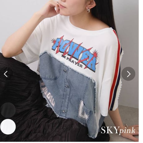 デニム切替ロゴ入りプルオーバー.6200円の30%オフ.