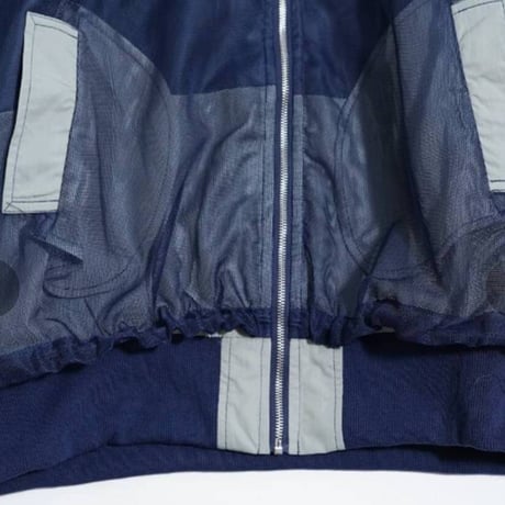 メッシュ切り替え配色ブルゾン
