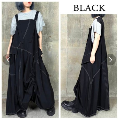 好評に付き再入荷‼️[再々入荷]裾シャーリングステッチJPSK　ジャンパースカート.9850円の30%オフ