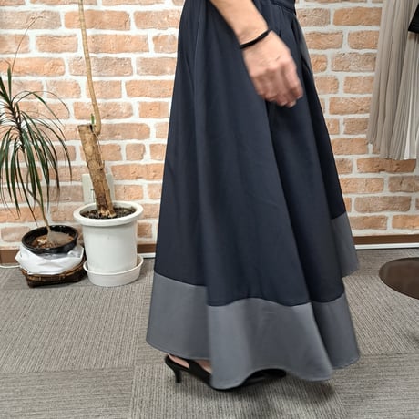 [再入荷]配色ラップスカート