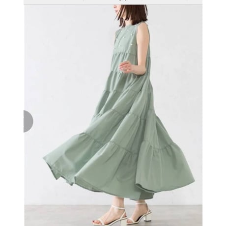 [再入荷]今年も大人気パールデザインノースリティーアドワンピース.6500円の30%オフ