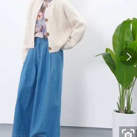 ストライプデニムワイドパンツ