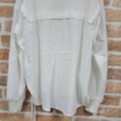 ニット×シフォンドッキングプルオーバー