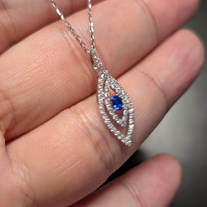 アウイナイト ダイヤモンドネックレス HA 0.08ct D 0.12ct 45cm Pt900 