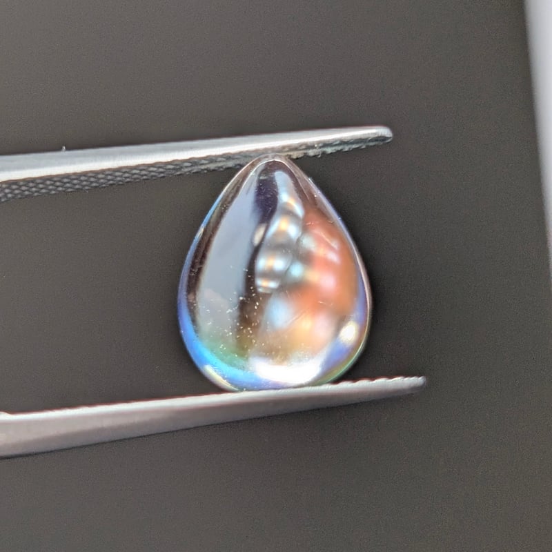極上品質】 ラブラドライト 4.14ct 12.48×9.32mm ペアシェイプ